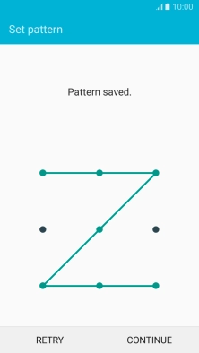 Slide your finger across the screen to connect at least four points and press CONTINUE.