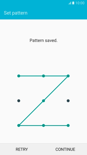 Slide your finger across the screen to connect at least four points and press CONTINUE.