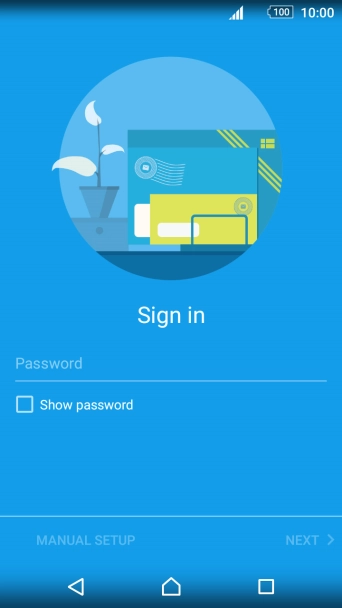 Press Password and key in the password for your email account.