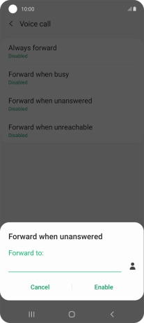 Key in (prefix) 5 (your phone number) and press Enable.
