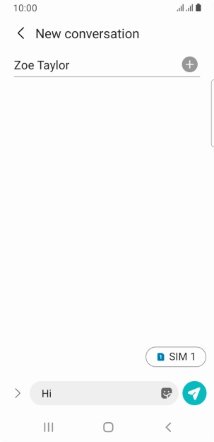 Press the send icon when you've finished your text message.