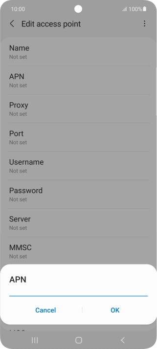Key in mms.vodafone.net and press OK.