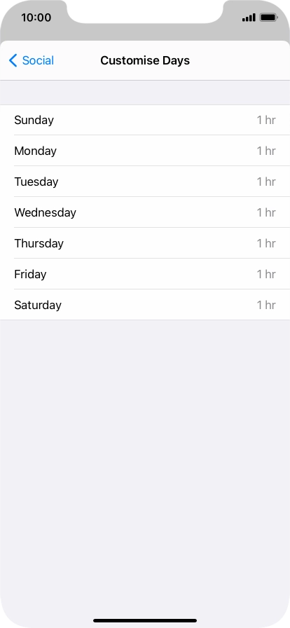 Press the required days.