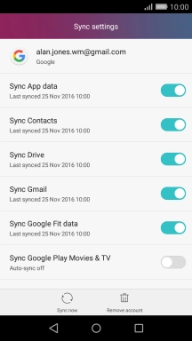 Press Sync Contacts to turn on the function.
