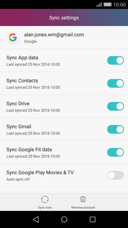 Press Sync Contacts to turn on the function.