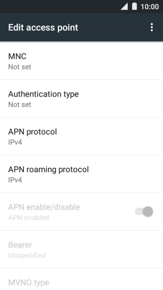 Press Authentication type.