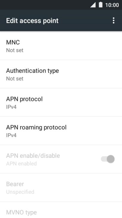 Press Authentication type.