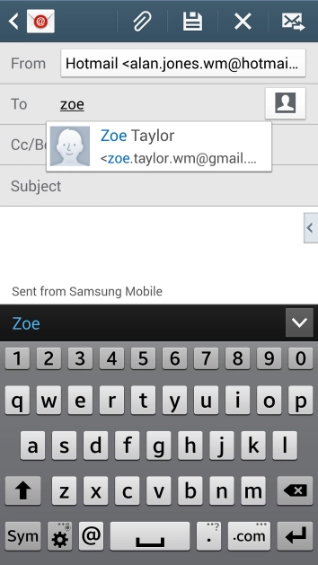 Key in the first letters of the recipient's name and press the required contact.