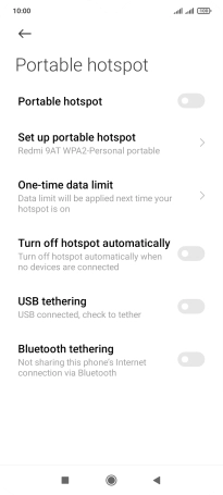Press Set up portable hotspot.