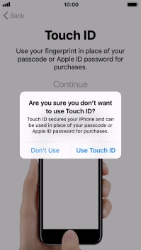 If you turn off the function, press Don't Use.