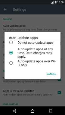 Press Do not auto-update apps to turn off the function.