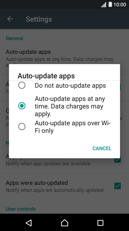 Press Do not auto-update apps to turn off the function.