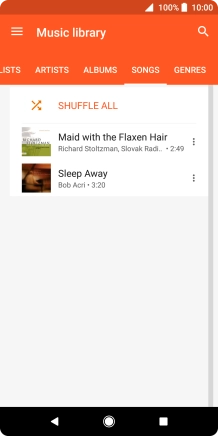 Press the required audio file.