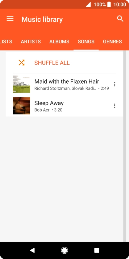 Press the required audio file.