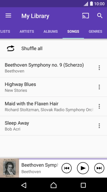 Press the required audio file.