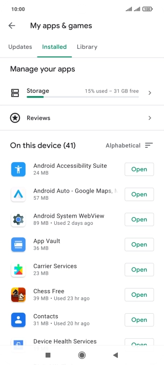 Press the required app.