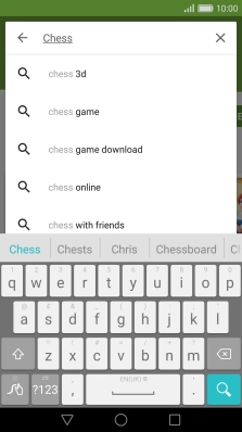Key in the name or subject of the required app and press the search icon.