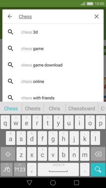 Key in the name or subject of the required app and press the search icon.
