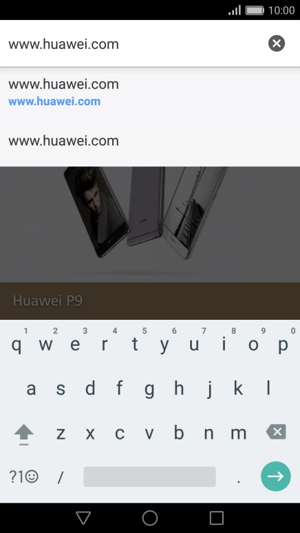 Key in the address of the required web page and press arrow right.