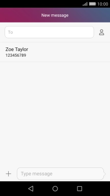 Press the search field and key in the first letters of the recipient's name.