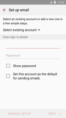 Press Password and key in the password for your email account.