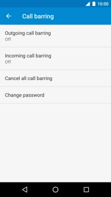 Press the required barring type.