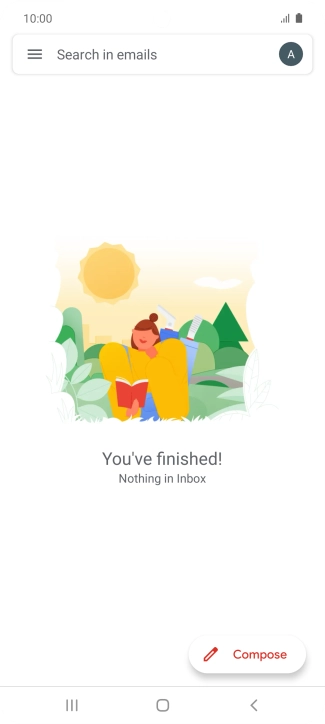 Press the email account icon.