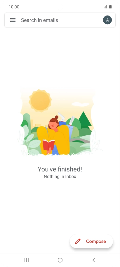 Press the email account icon.