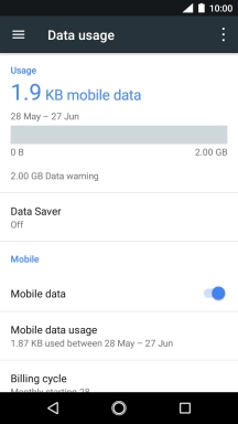 The total data usage is displayed.
