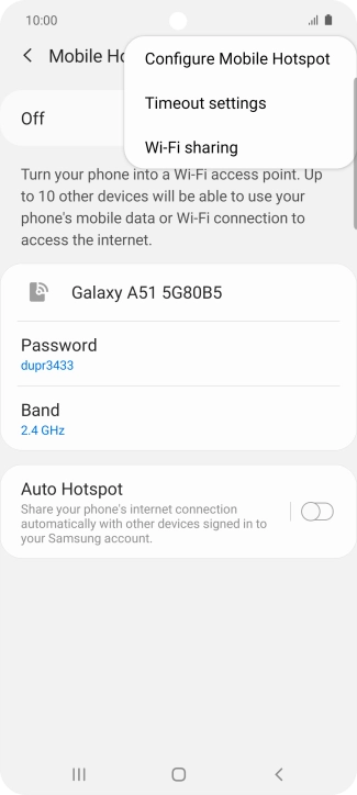 Press Configure Mobile Hotspot.
