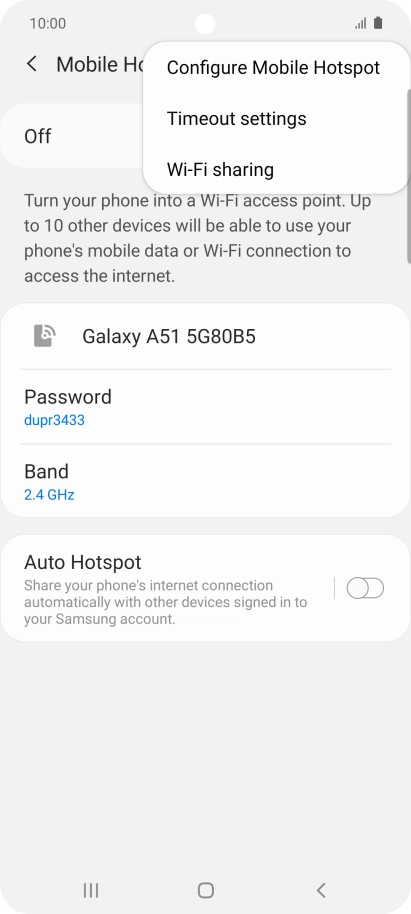 Press Configure Mobile Hotspot.