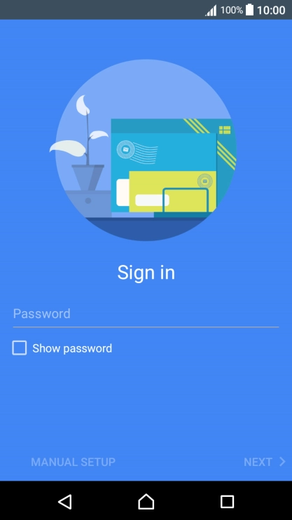 Press the text input field and key in your password.
