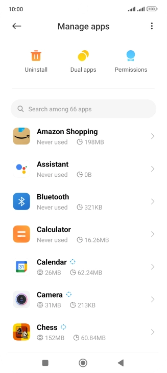 Press the required app.