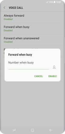 Key in (prefix) 5 (your phone number) and press ENABLE.