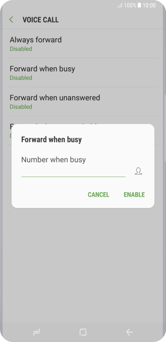 Key in (prefix) 5 (your phone number) and press ENABLE.