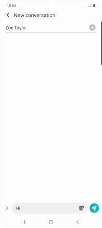 Press the send icon when you've finished your text message.