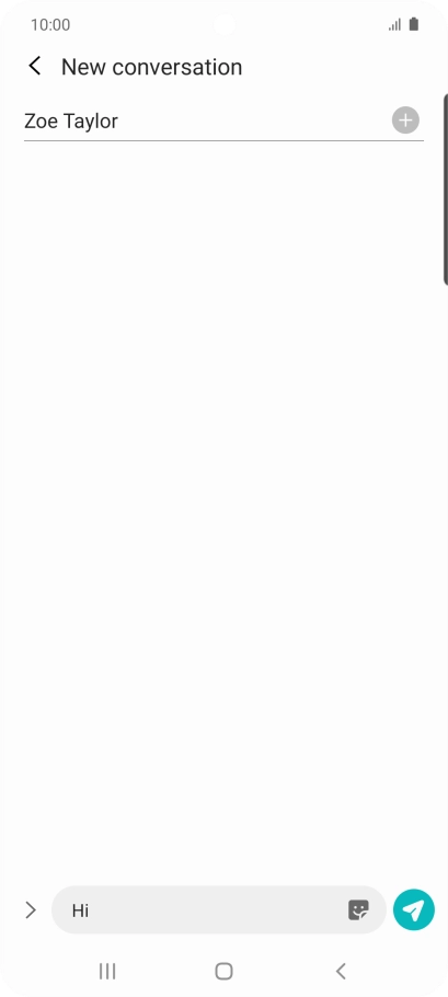 Press the send icon when you've finished your text message.