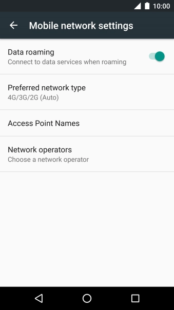 Press Preferred network type.