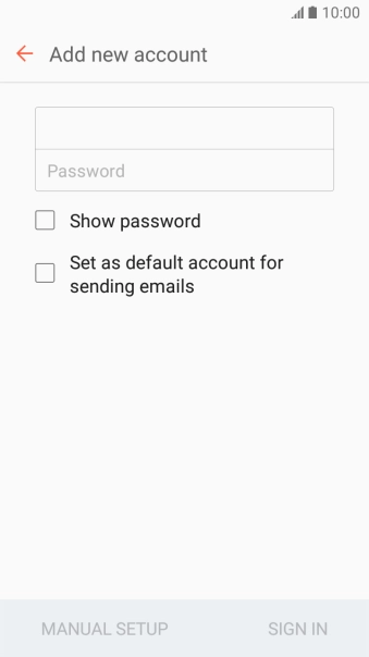 Press Password and key in the password for your email account.