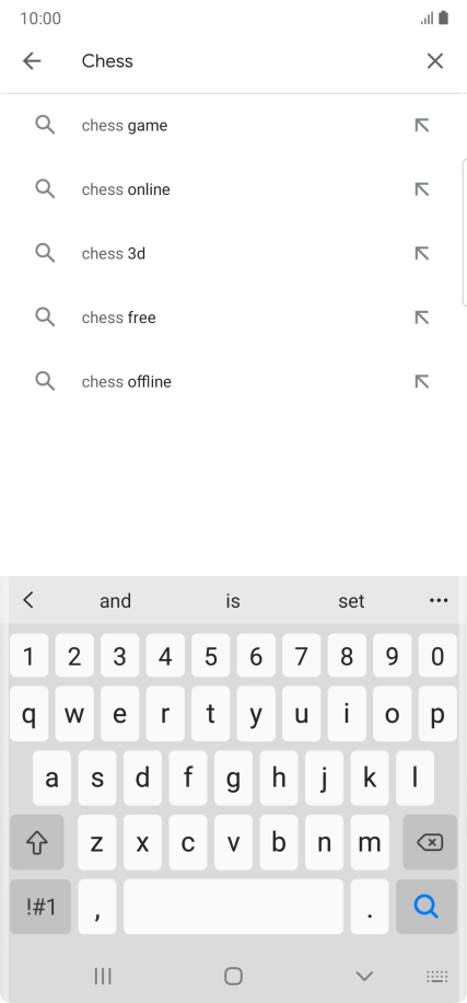 Key in the name or subject of the required app and press the search icon.