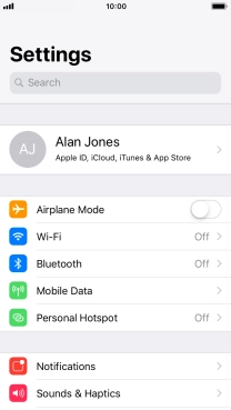 Press Mobile Data.