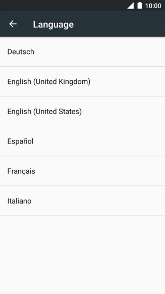 Press the required language.