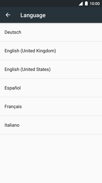 Press the required language.