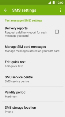 Press SMS service centre.