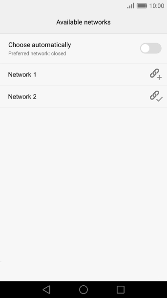 Press the required network.
