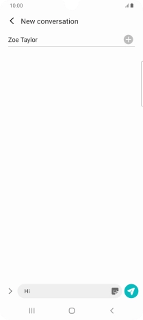 Press the send icon when you've finished your text message.