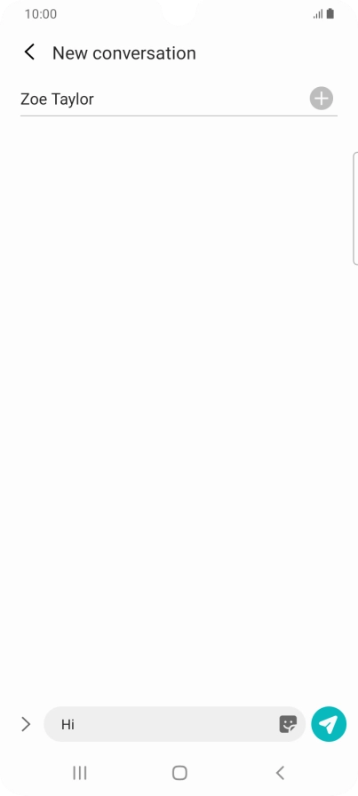 Press the send icon when you've finished your text message.