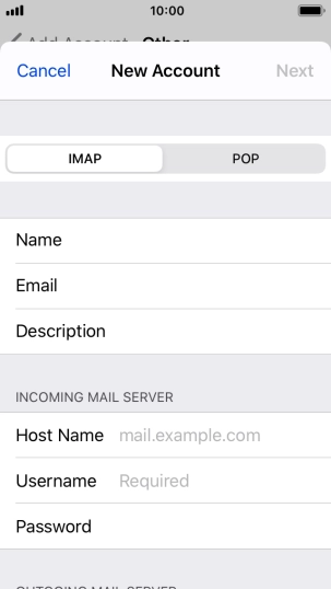Press IMAP.
