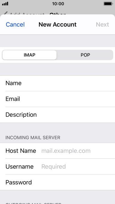 Press IMAP.
