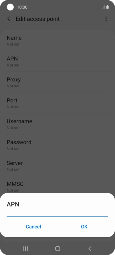Key in live.vodafone.com and press OK.